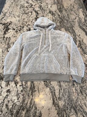 Senita Athletics Light Gray Fluffy 1/4 Zip Hoodie